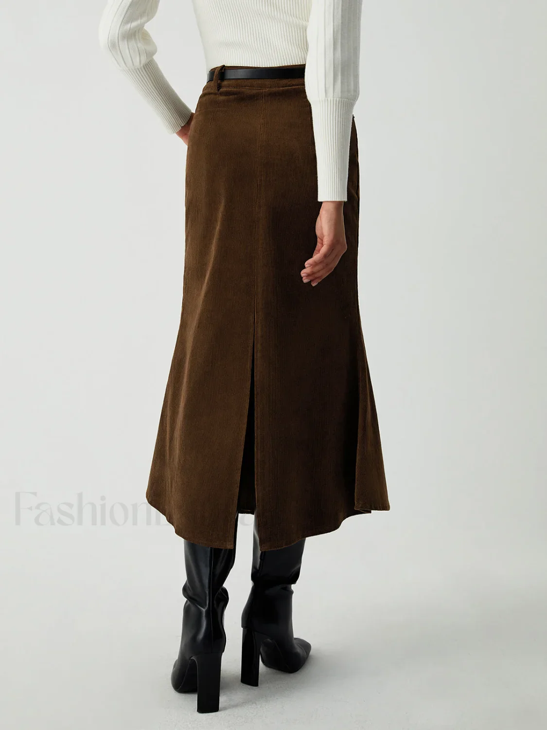 Maple Corduroy Graceful Midi Skirt - Image 4