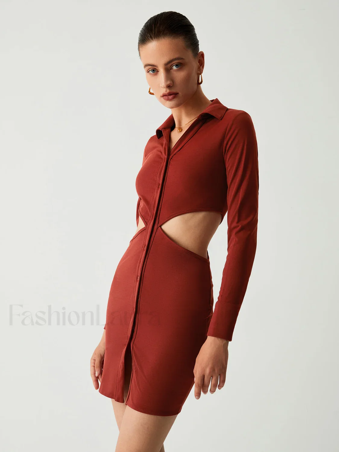 Make It Shine Trendy Cutout Knit Short Dress - Image 12