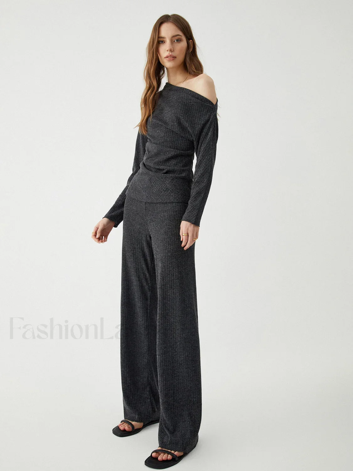 Loose Casual Graceful Gray Two-Piece Set - Image 8