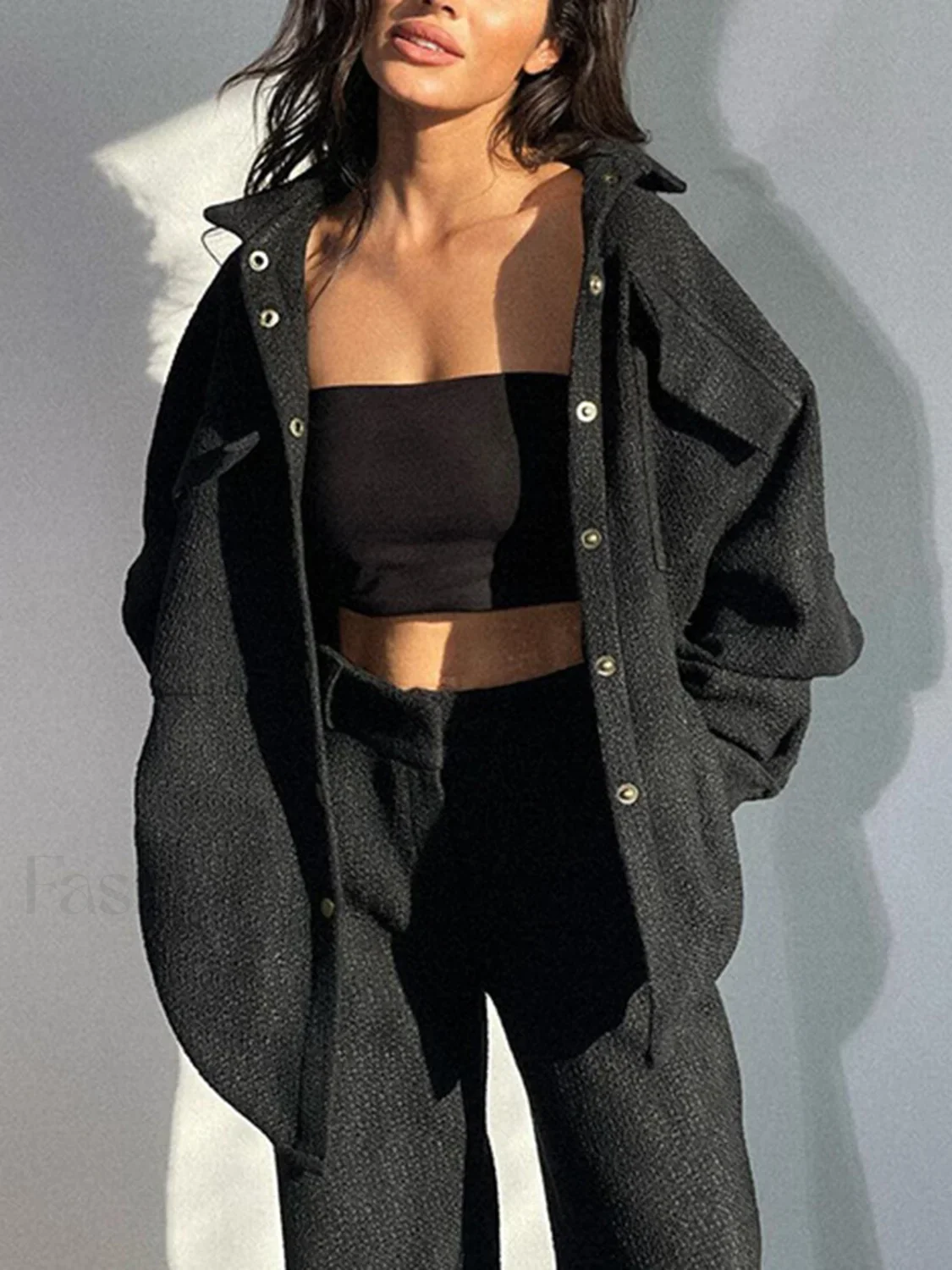 Leisure Tweed Two Trendy Piece Pants Set - Image 9