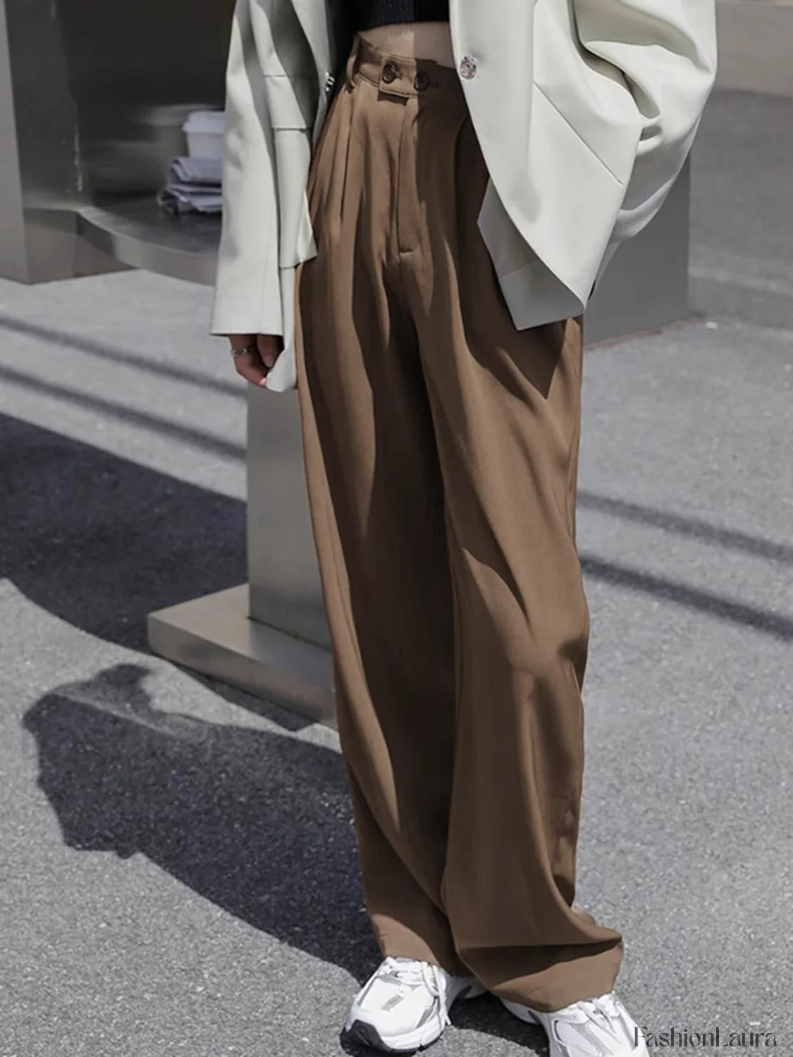 Lavish Style Pleat Trendy Wide Leg Pants - Image 12