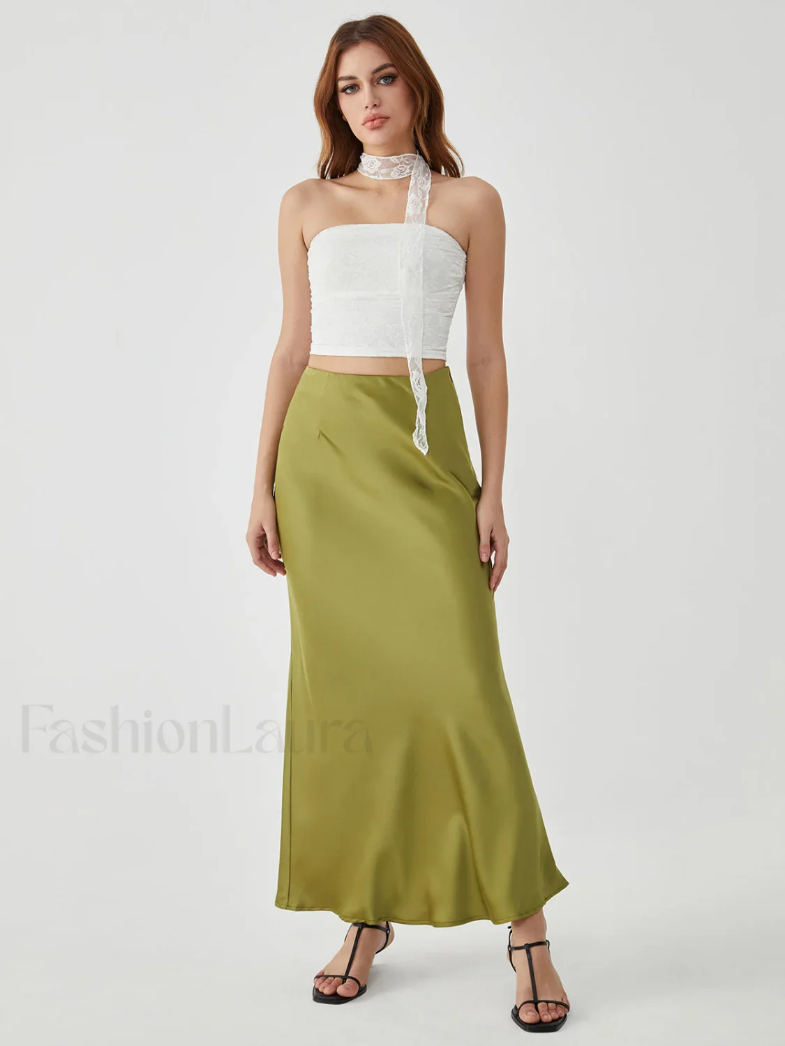 Lace Up Graceful Sheer Tube Top - Image 8