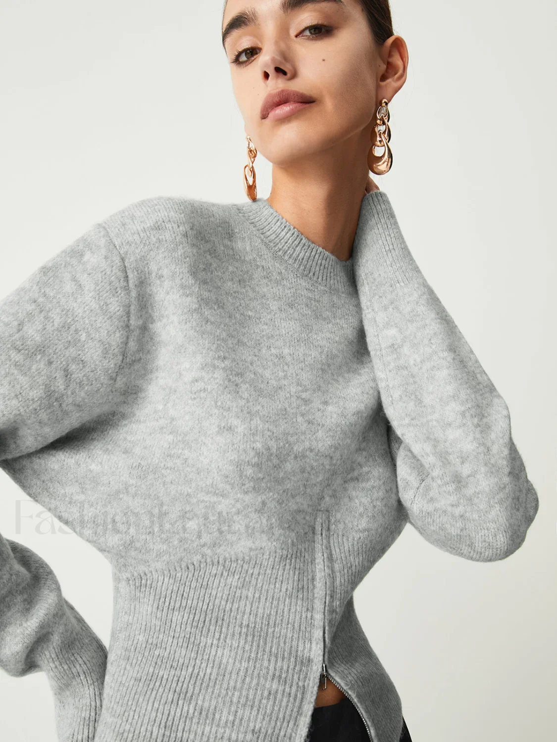 Half Zip Graceful Fuzzy Sweater - Image 17