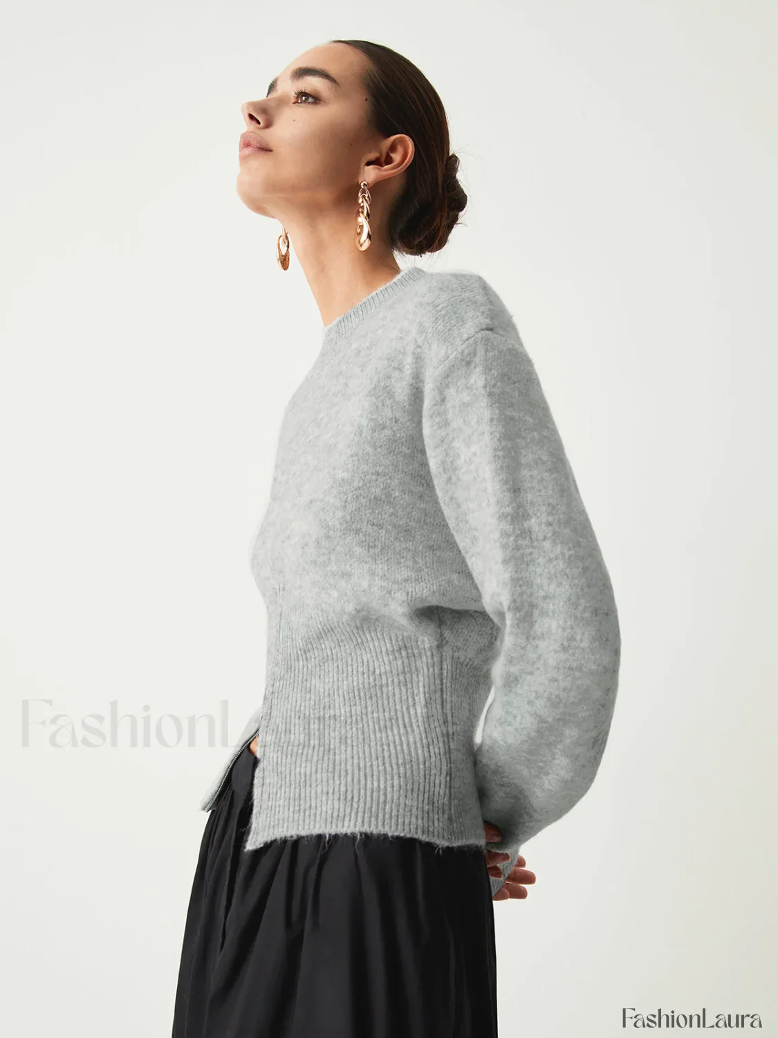 Half Zip Graceful Fuzzy Sweater - Image 20
