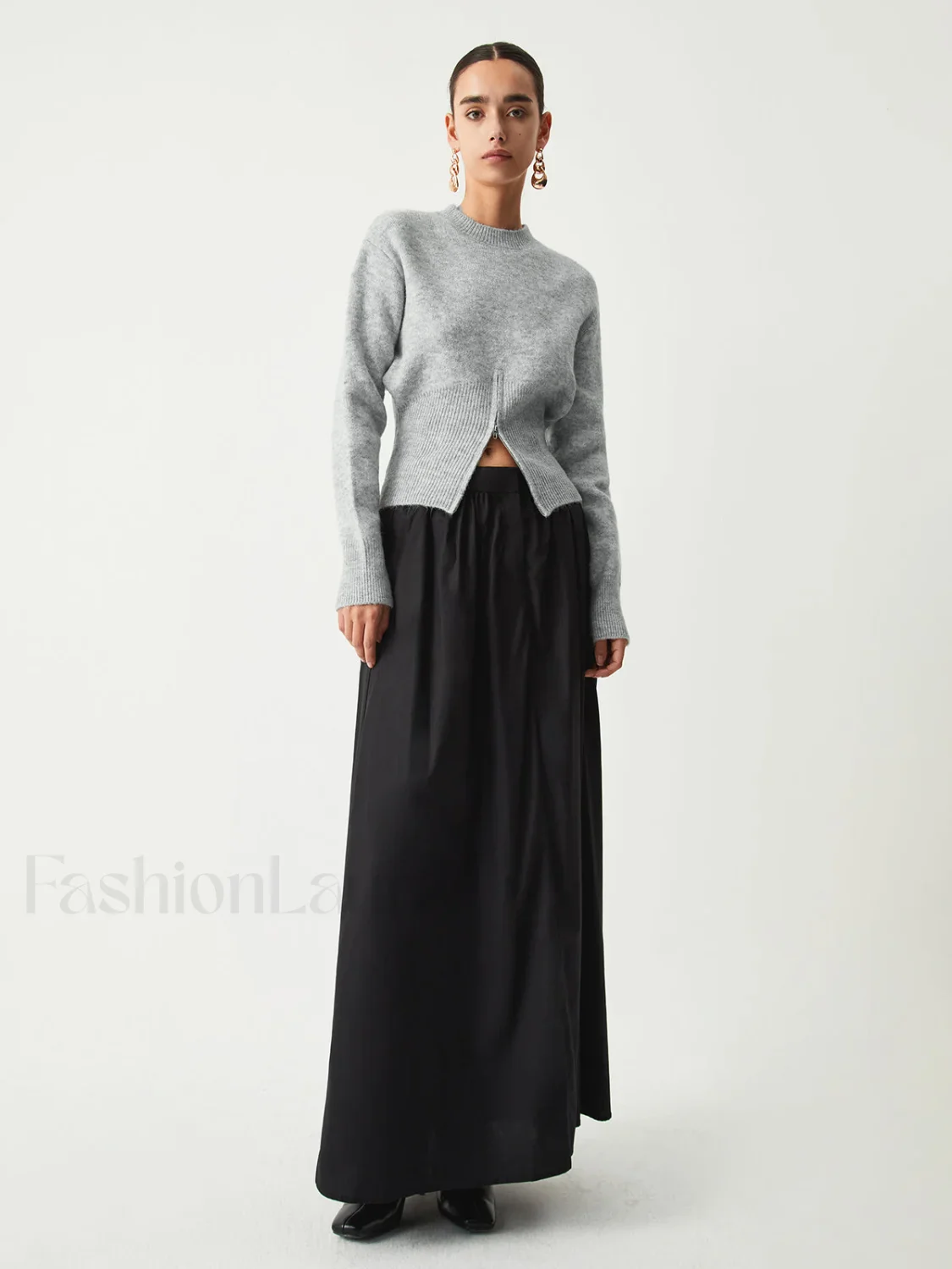 Half Zip Graceful Fuzzy Sweater - Image 4
