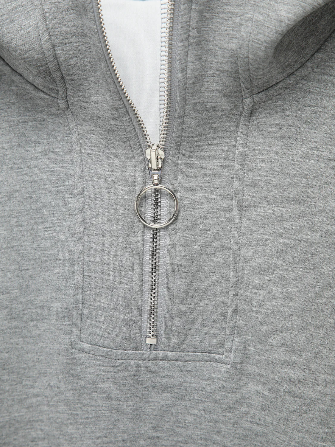 Half Zip Graceful Double Pockets Hoodie - Image 9