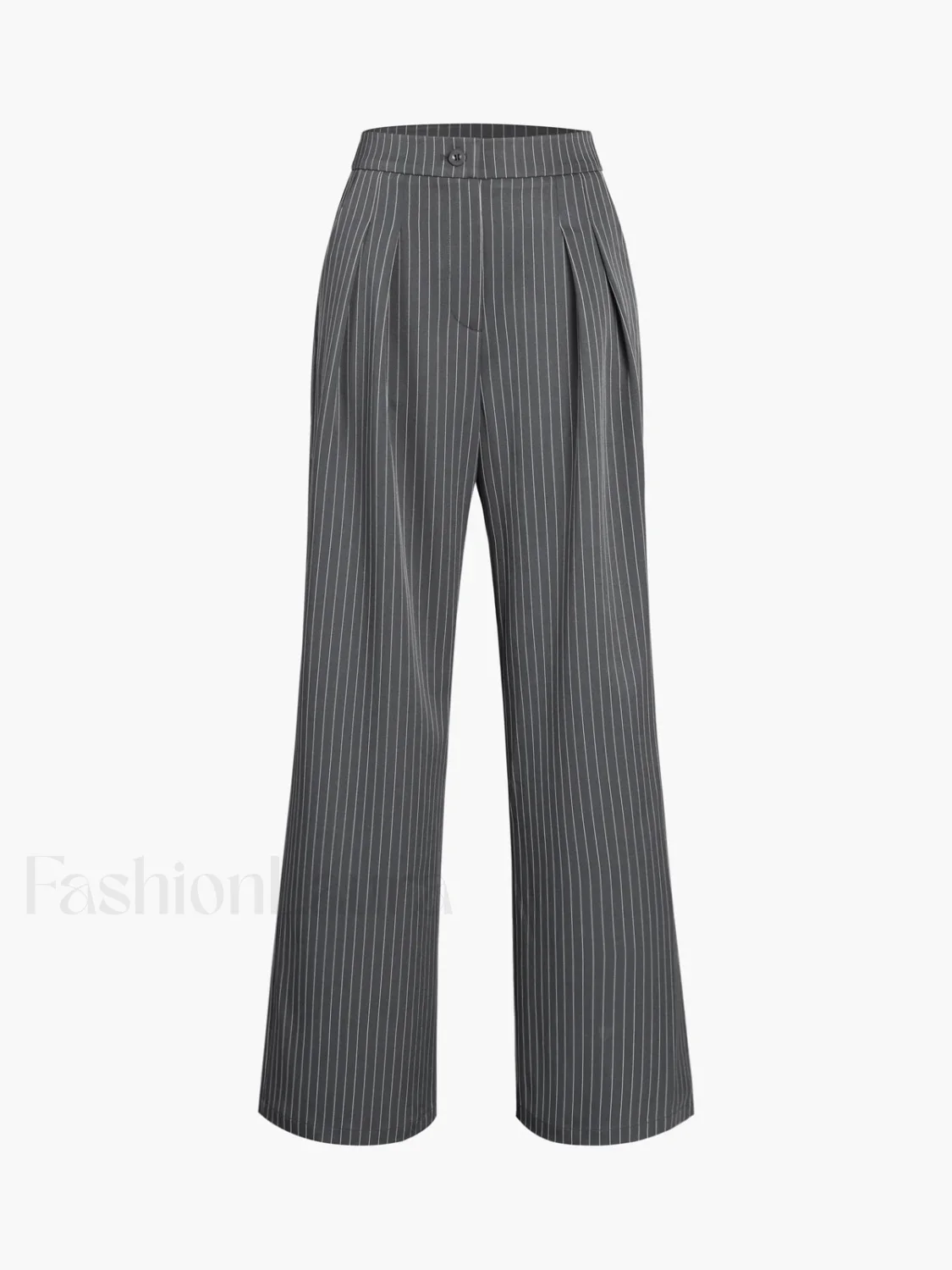 Pinstripe Pleated Wide Trendy Leg Dress Pants - Image 5