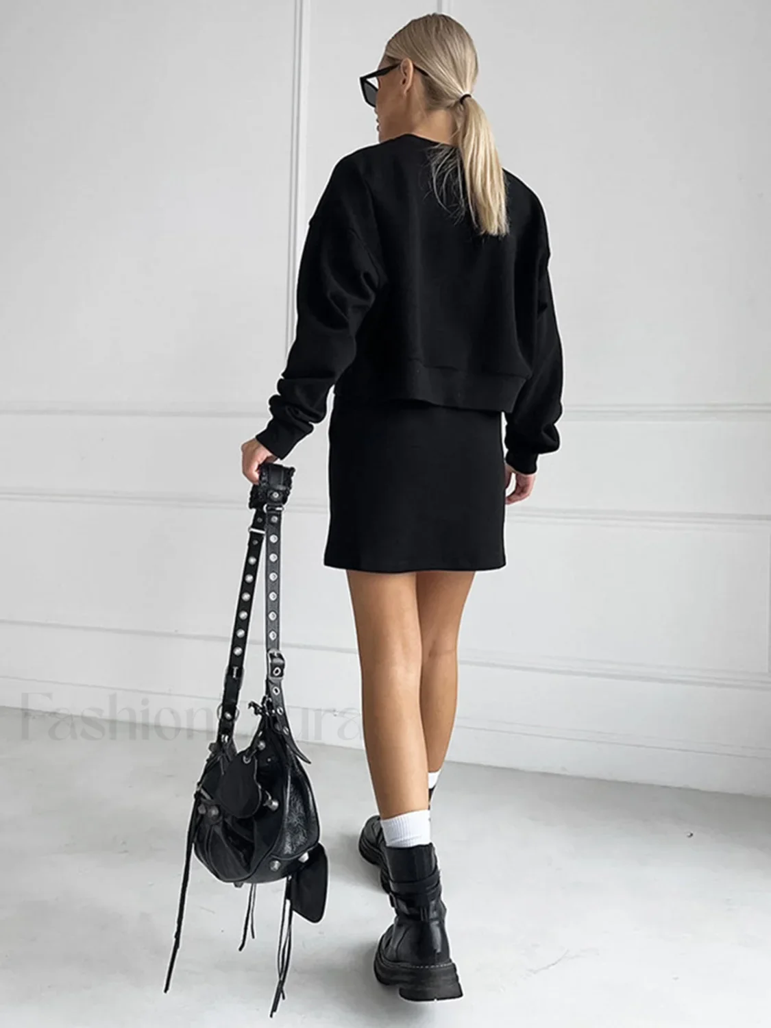 On The Go Trendy Two Piece Skirt Set - Image 2