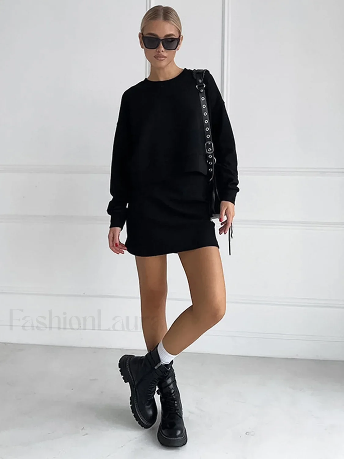 On The Go Trendy Two Piece Skirt Set - Image 3