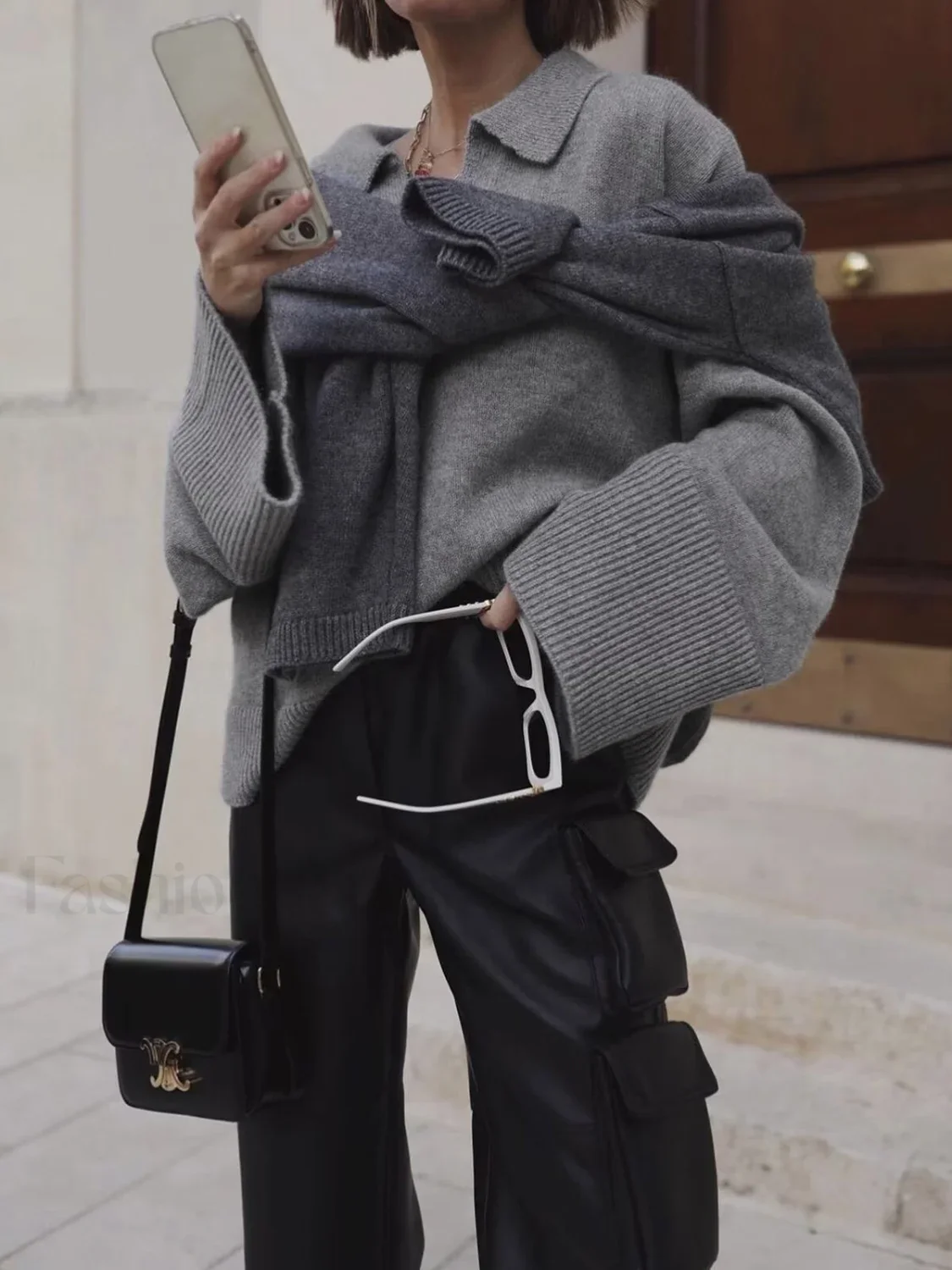 Minimalist Charming Oversized Sweater - Image 3
