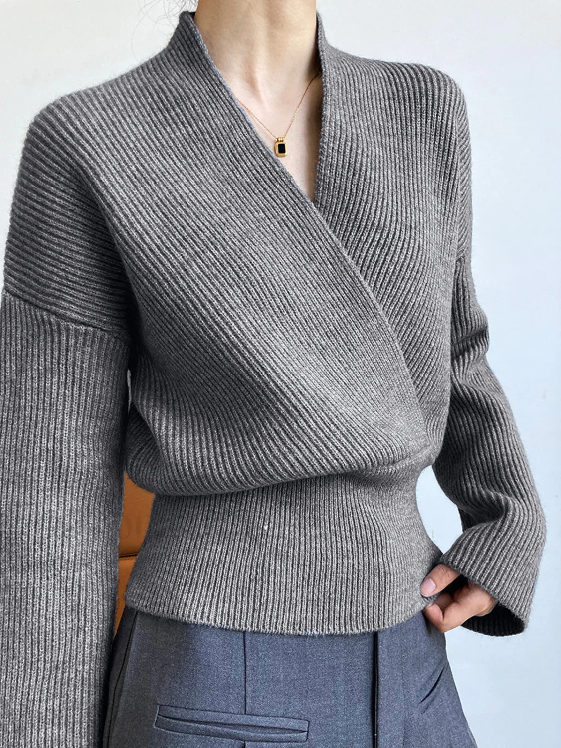 She's Effortless Graceful Wrap Sweater - Image 24