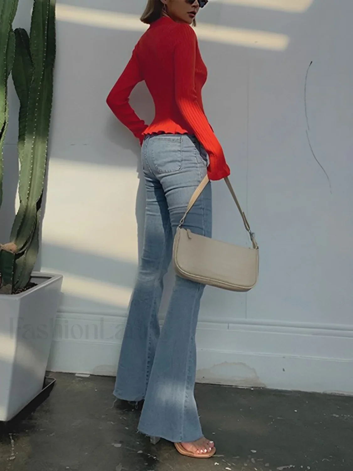 Ruffled Trim Pearl Trendy Button Long Sleeve Cardigan - Image 4