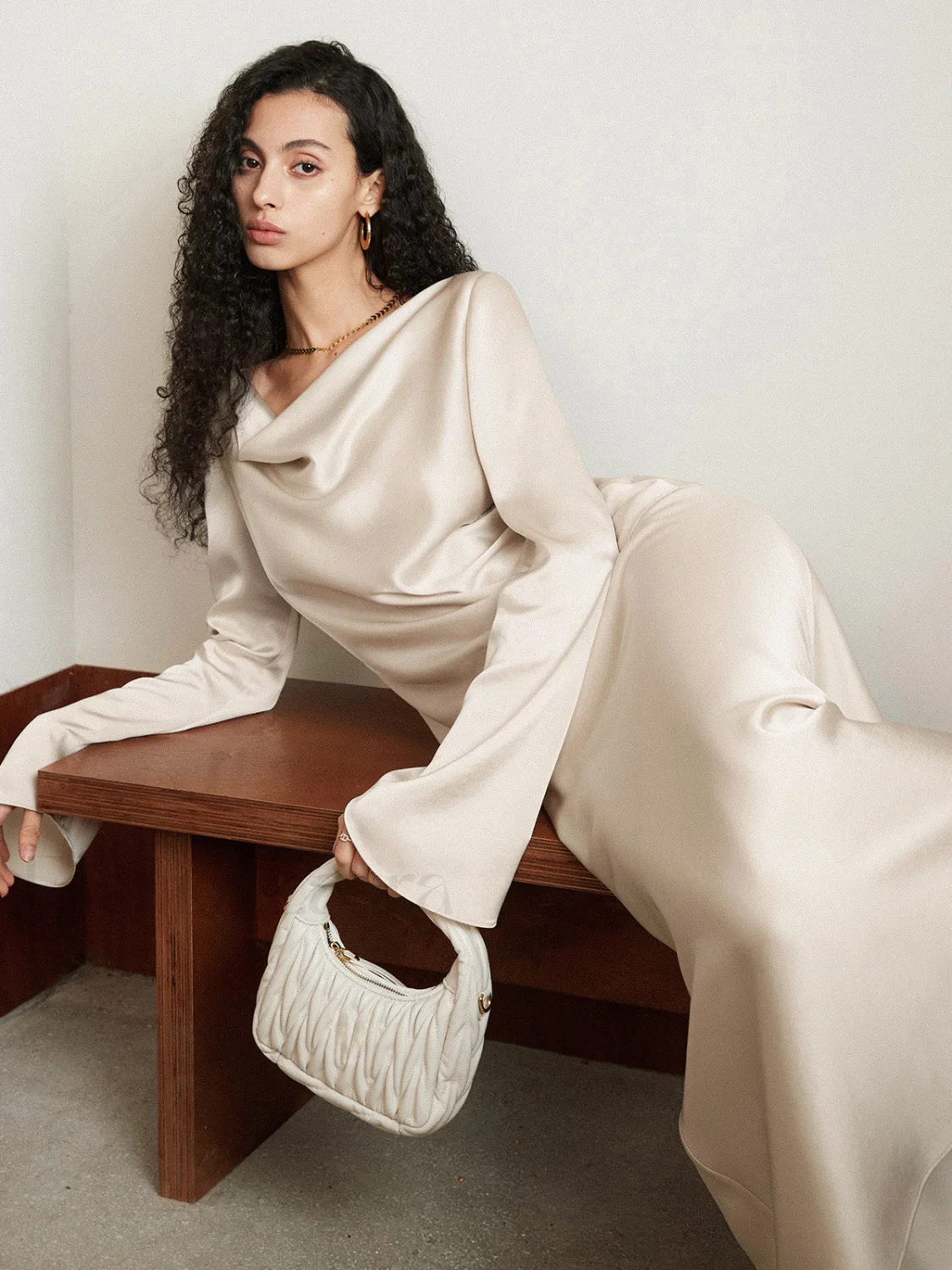 Elegant Cowl Neck Trendy Long Sleeve Blouse - Image 4
