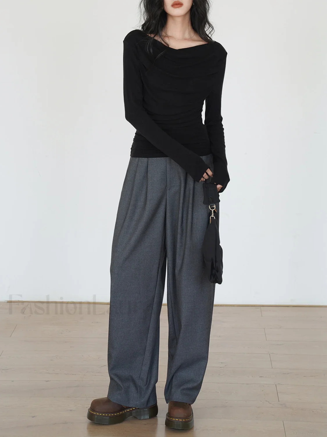 Draped Long Graceful Sleeve Slinky Shirt - Image 4