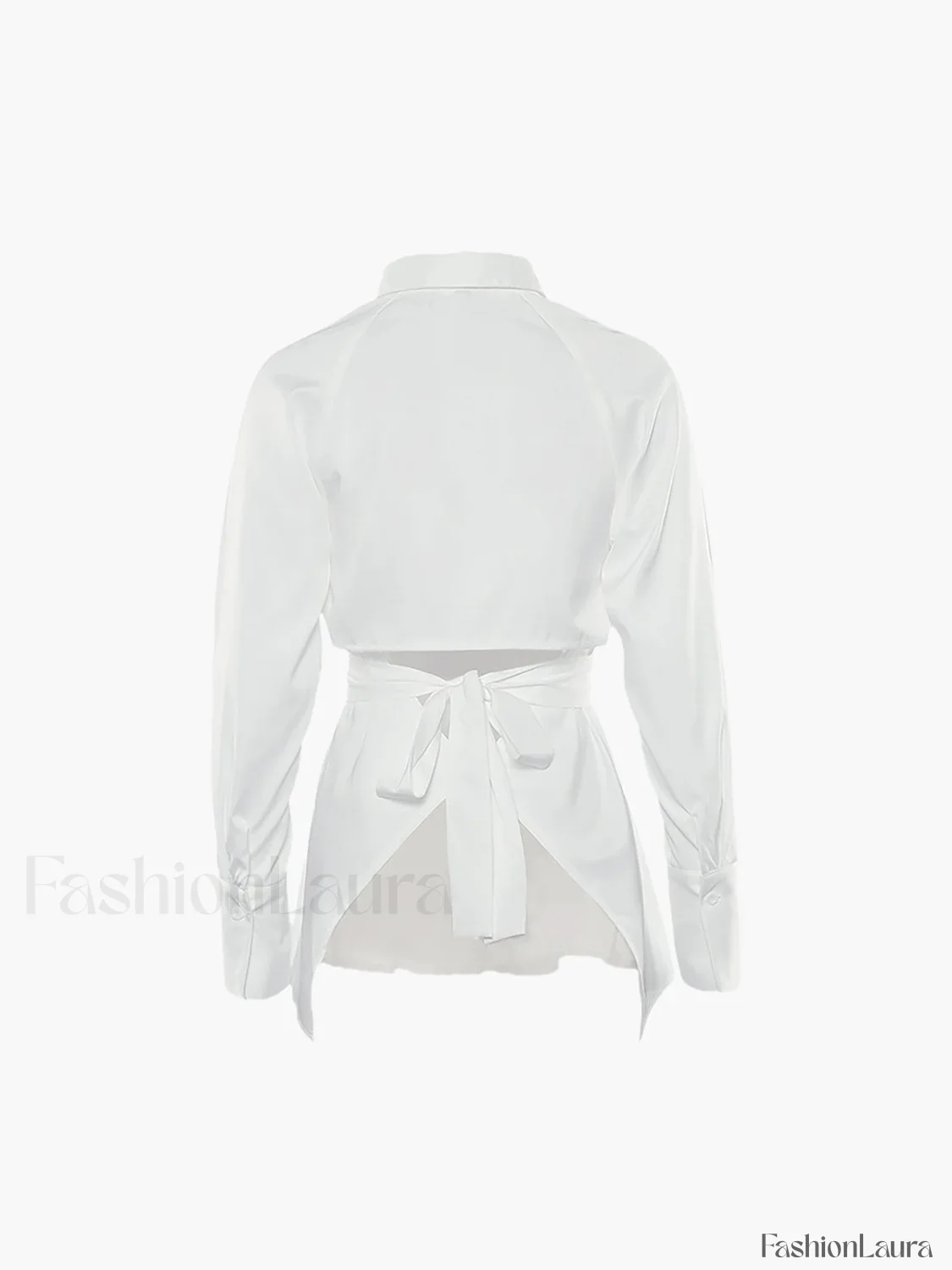 Cut Out Button Trendy Down Collar Shirt - Image 9