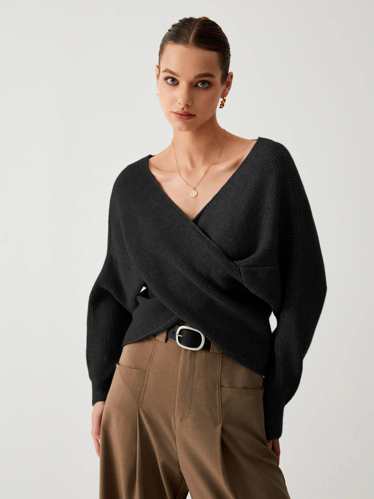 Cross My Heart Trendy Oversized Crop Sweater - Image 7