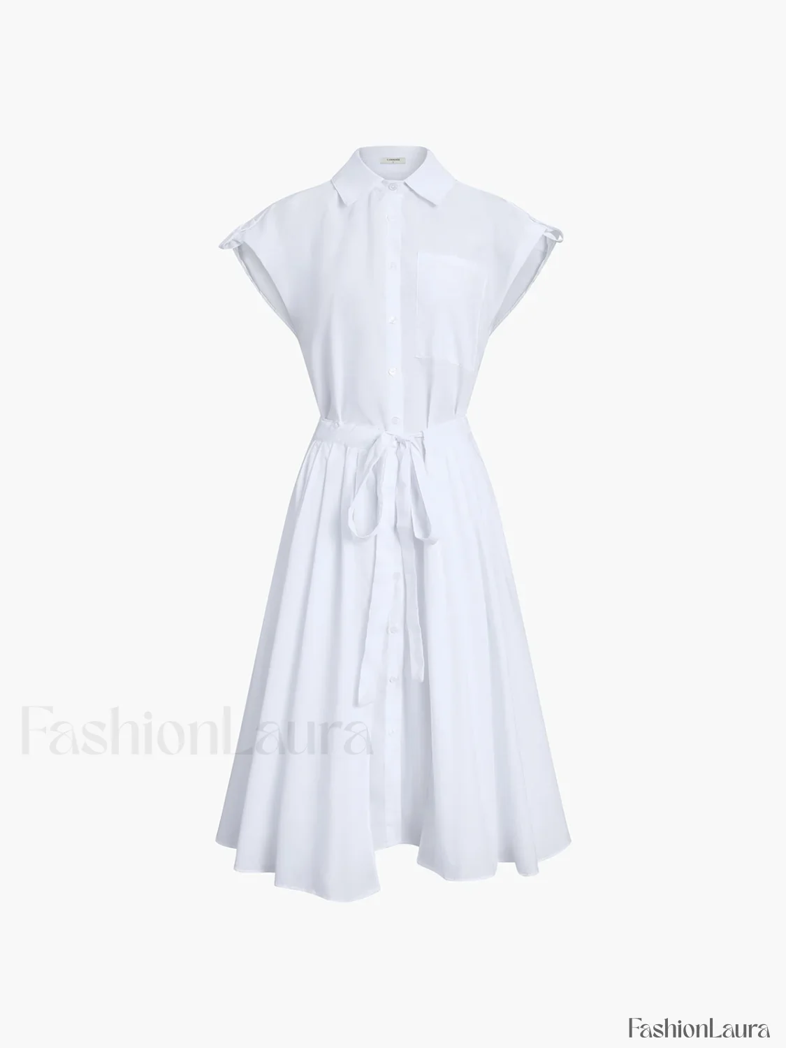 Cotton Blends Sleeveless Trendy Split Midi Dress - Image 16