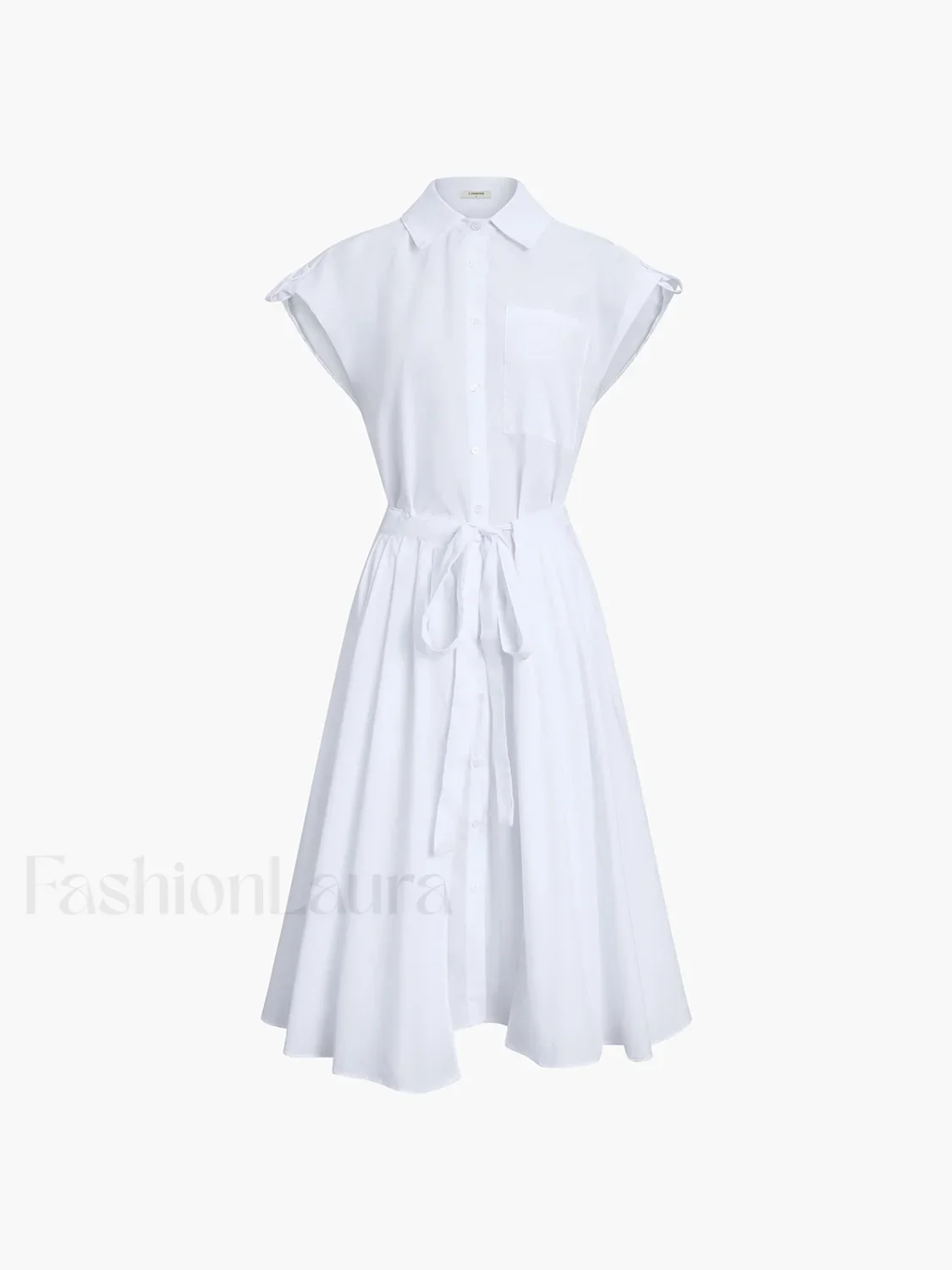 Cotton Blends Sleeveless Trendy Split Midi Dress - Image 3