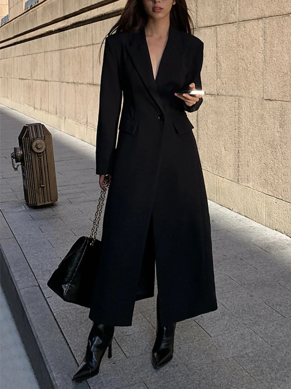 Collar Pocket Graceful Blazer Coat - Image 3
