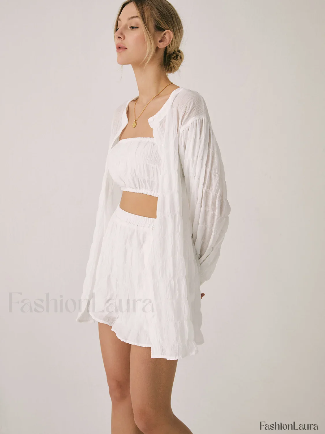 Breathable Three Graceful Piece Shorts Set - Image 12