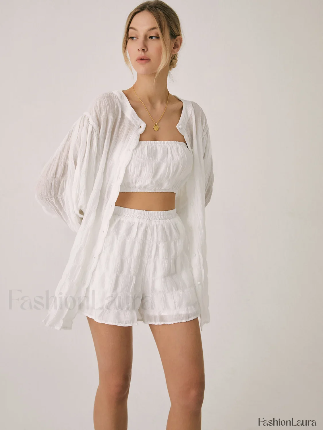 Breathable Three Graceful Piece Shorts Set - Image 14
