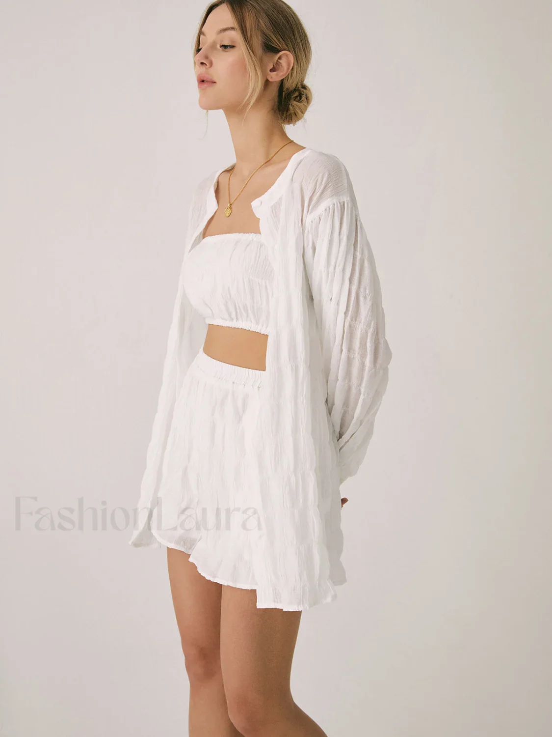 Breathable Three Graceful Piece Shorts Set - Image 4