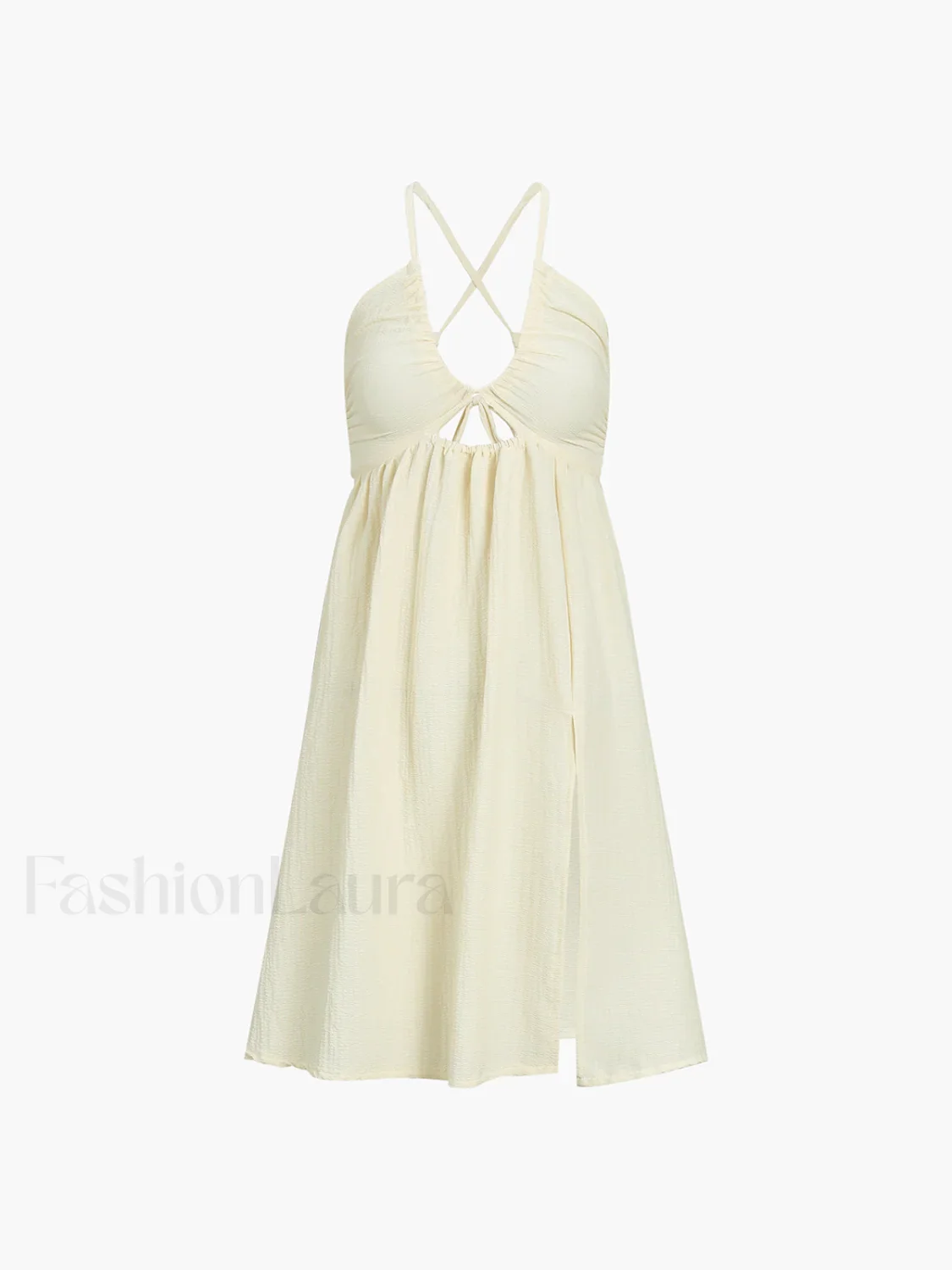 Backless Criss Cross Trendy Split Midi Dress - Image 16