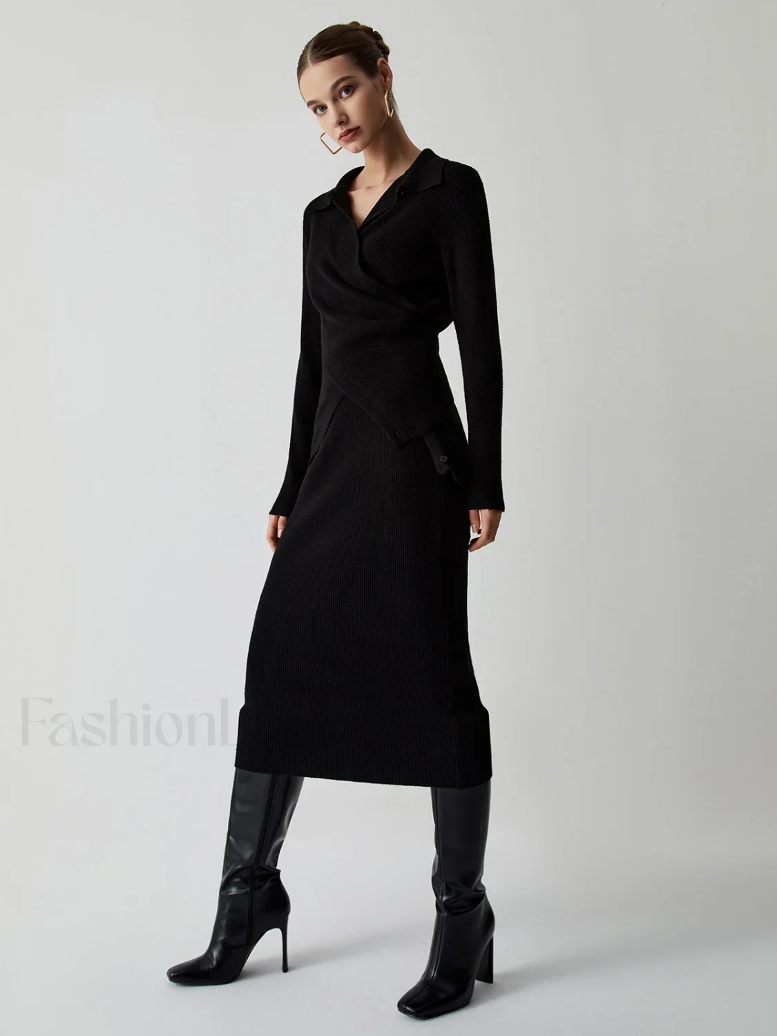 Wrap Knit Two Trendy Piece Skirt Set - Image 10