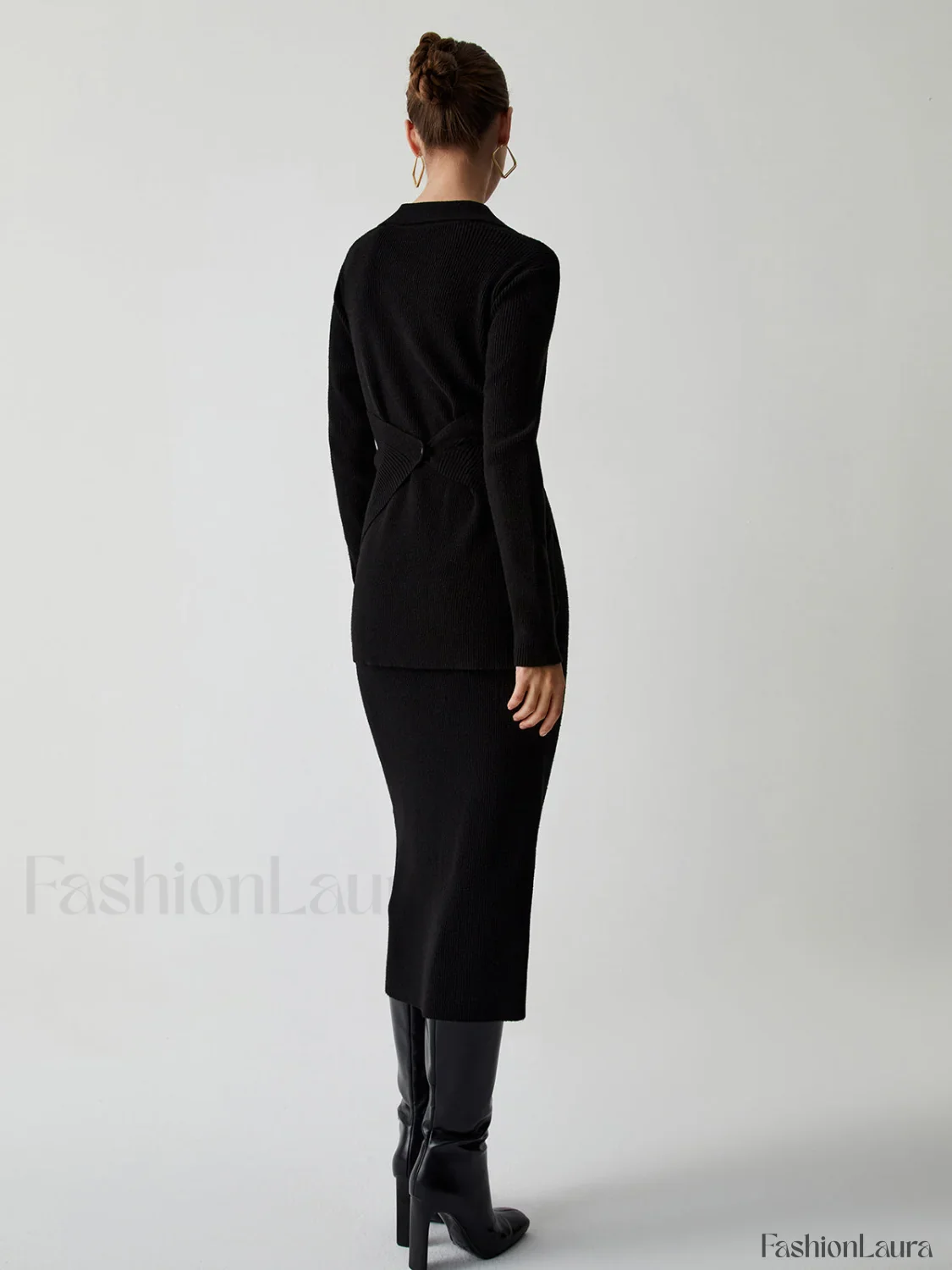 Wrap Knit Two Trendy Piece Skirt Set - Image 14