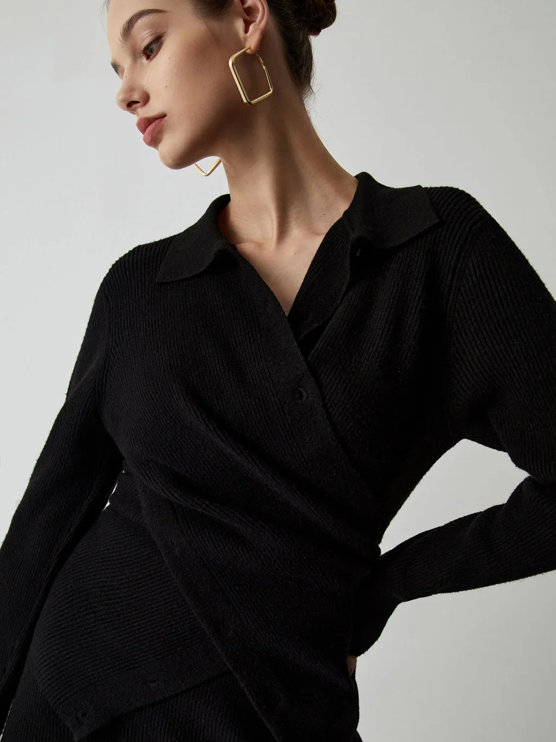 Wrap Knit Two Trendy Piece Skirt Set - Image 6