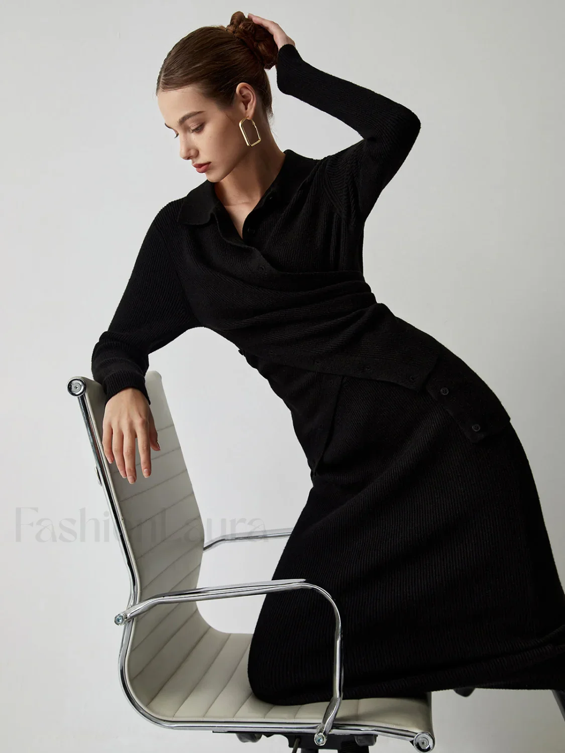 Wrap Knit Two Trendy Piece Skirt Set - Image 7