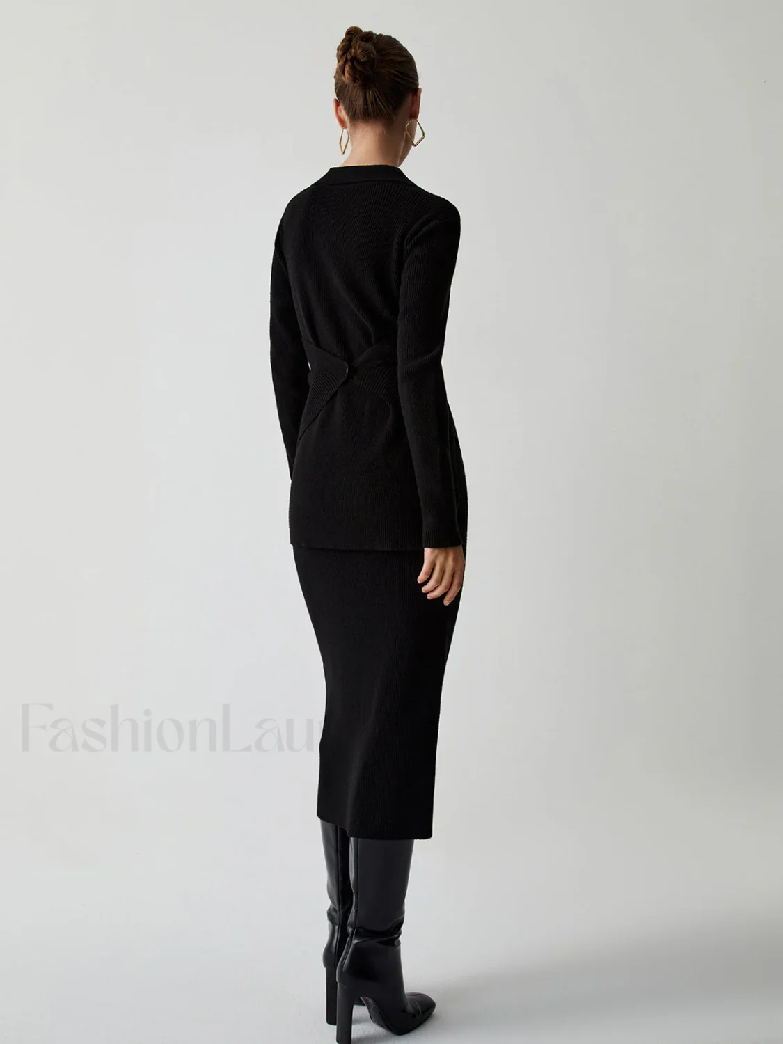 Wrap Knit Two Trendy Piece Skirt Set - Image 9