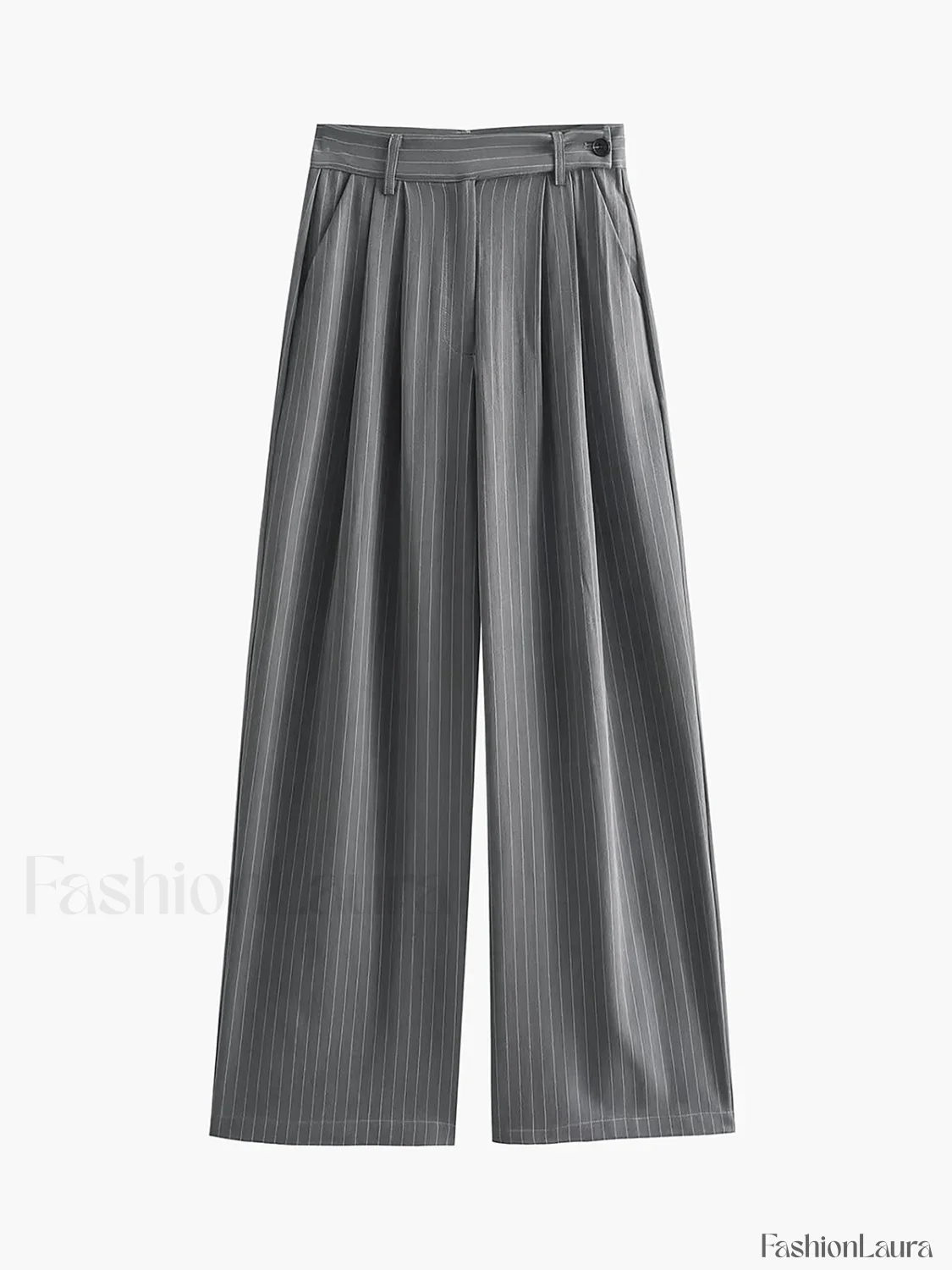 Tailored Pinstripe Graceful Wide Leg Pants - Image 11