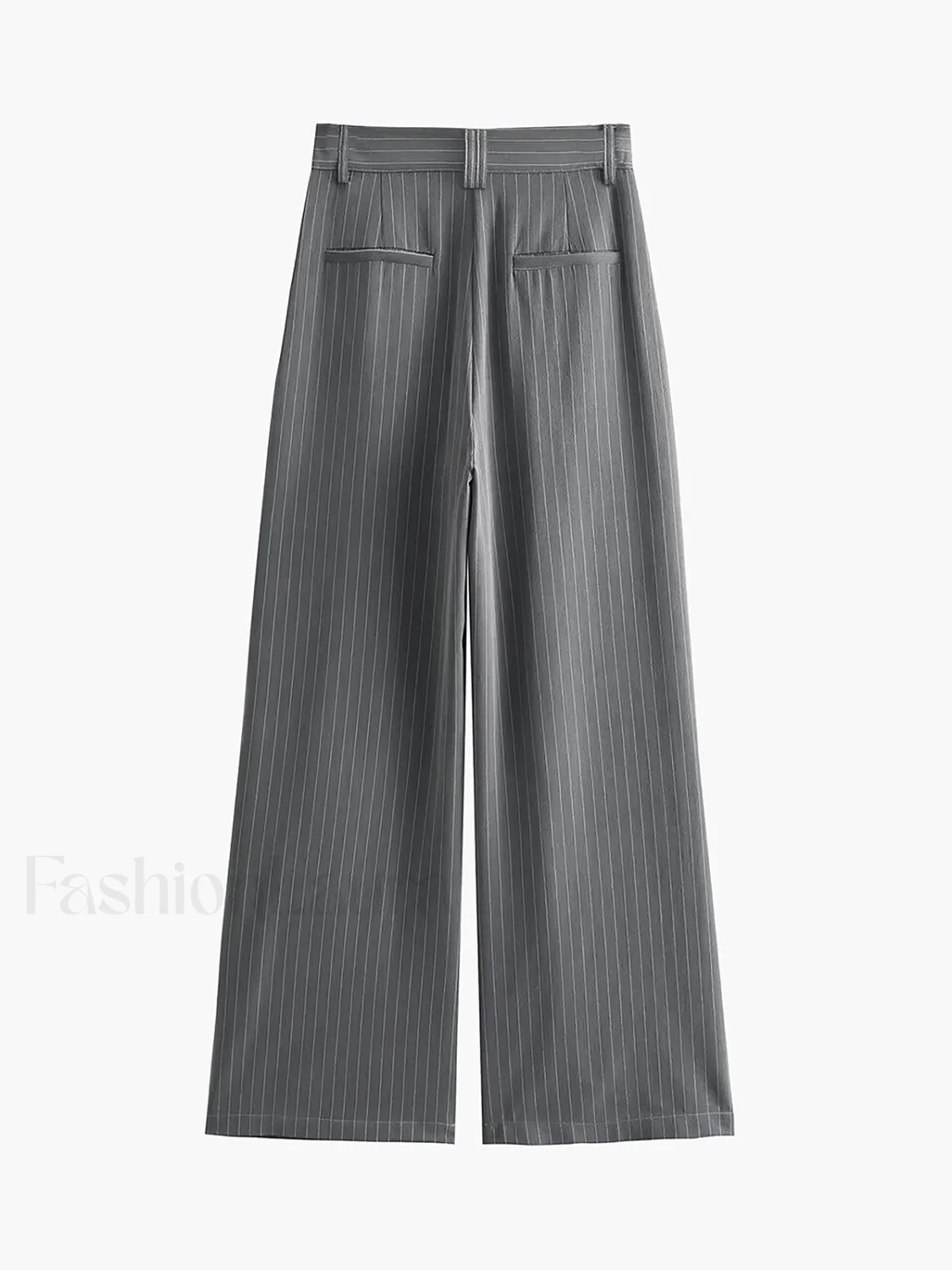 Tailored Pinstripe Graceful Wide Leg Pants - Image 2