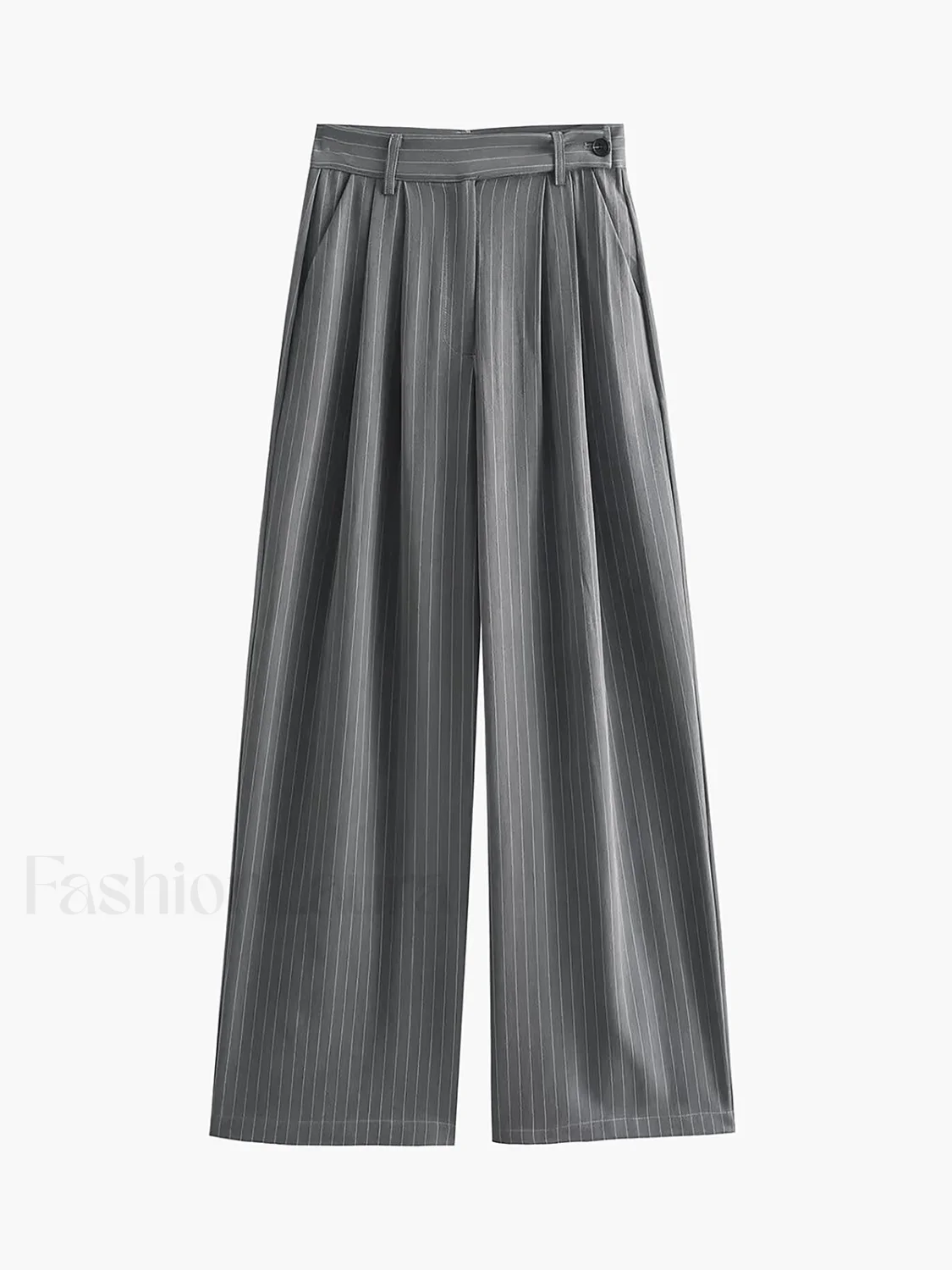 Tailored Pinstripe Graceful Wide Leg Pants - Image 3