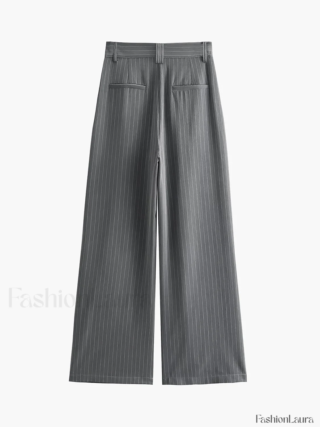 Tailored Pinstripe Graceful Wide Leg Pants - Image 9