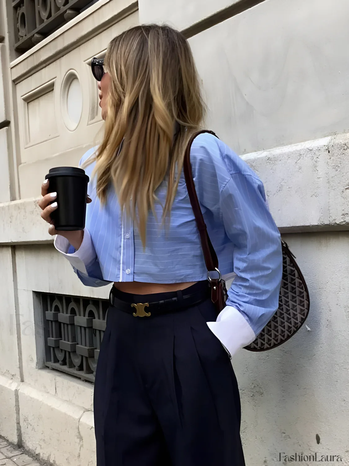 Striped Cropped Graceful Patchwork Shirt - Image 15