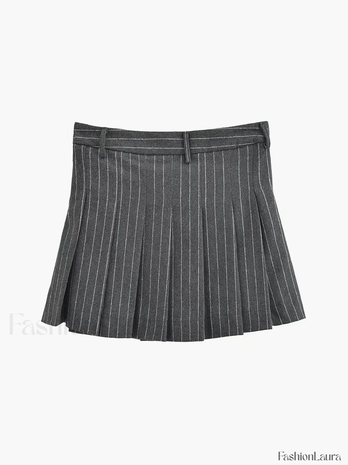 Stripe Pleated Graceful Mini Skirt - Image 14