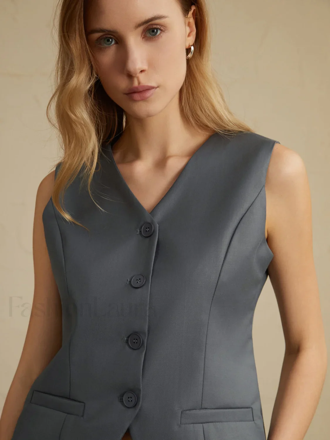 Solid Waistcoat Graceful With Shorts Set - Image 9