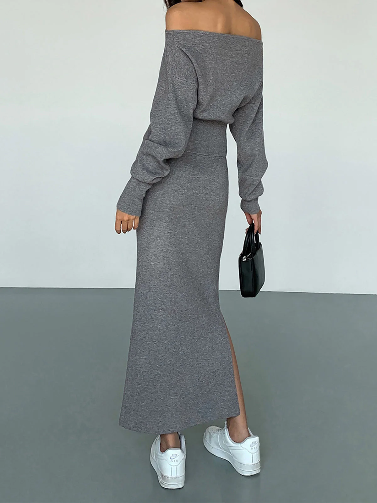 Solid Charming Sweater Skirt - Image 4