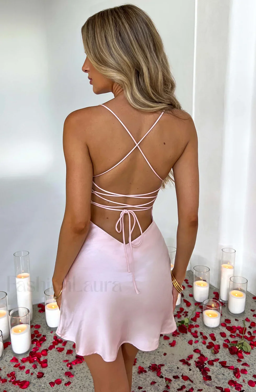 Avril Mini Graceful Dress - Blush - Image 19