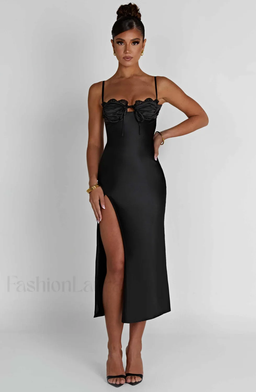 Ardelle Midi Graceful Dress - Black - Image 25