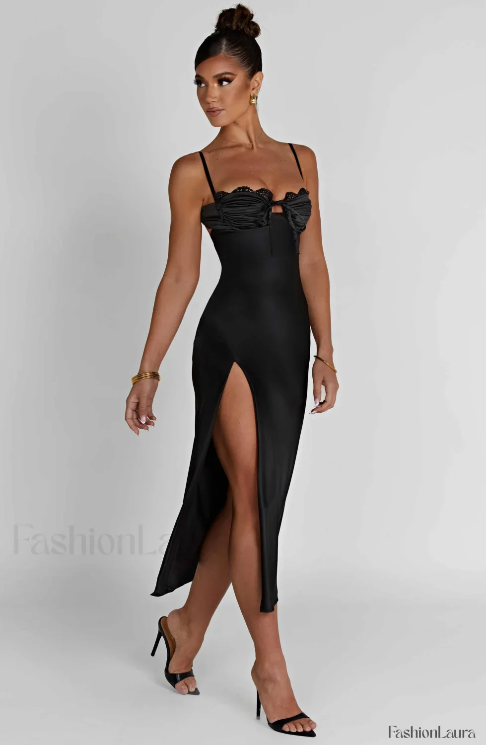 Ardelle Midi Graceful Dress - Black - Image 34