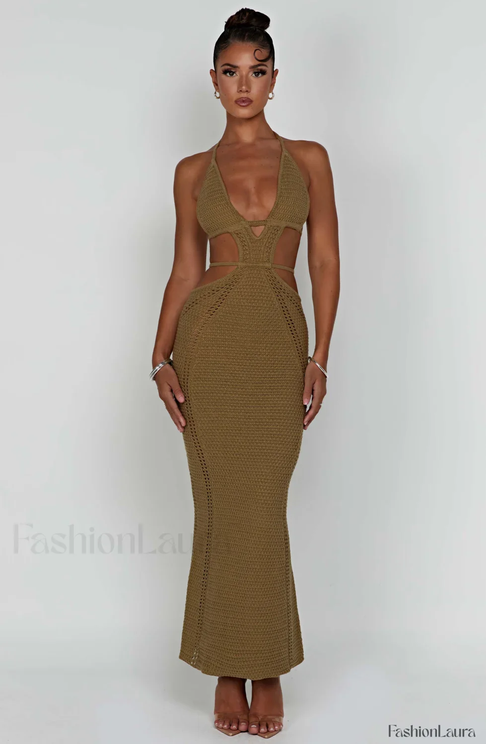 Arabella Maxi Graceful Dress - Khaki - Image 52