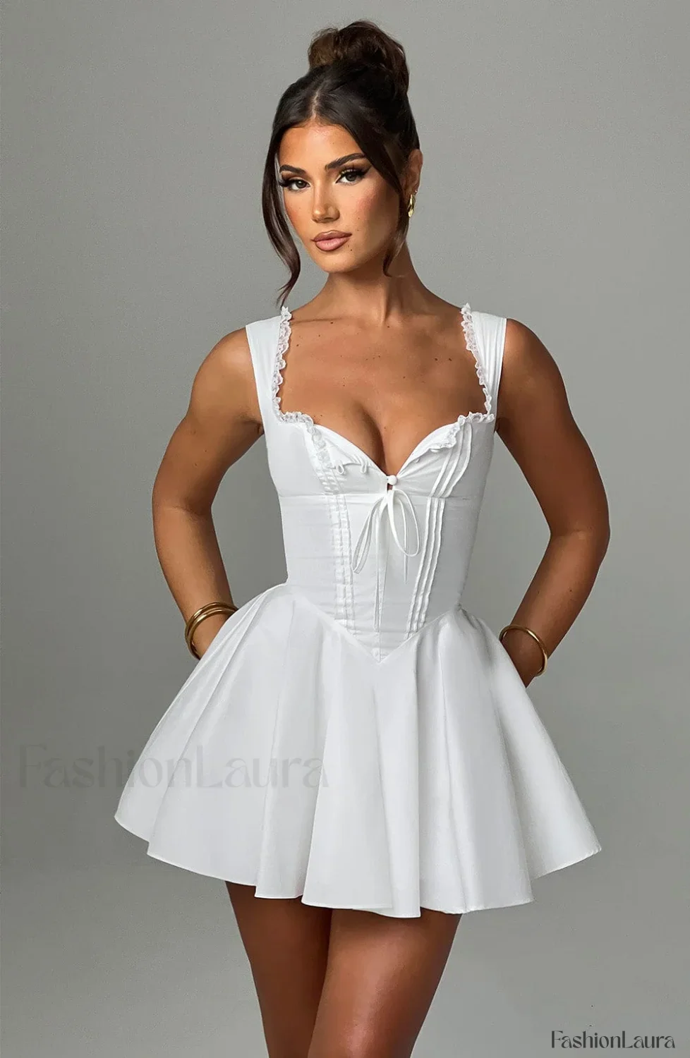 Antonella Mini Graceful Dress - Ivory - Image 16