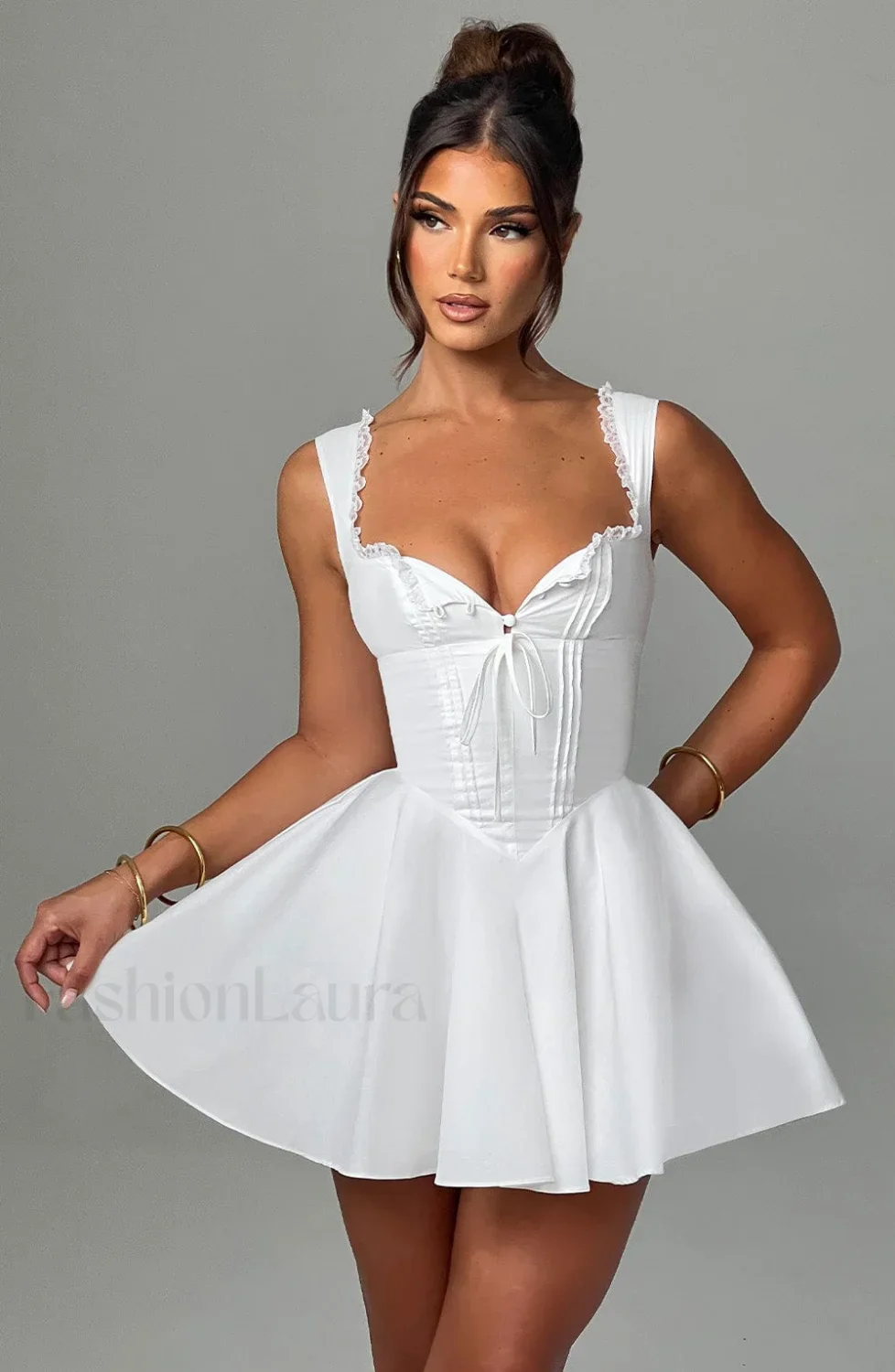Antonella Mini Graceful Dress - Ivory - Image 4