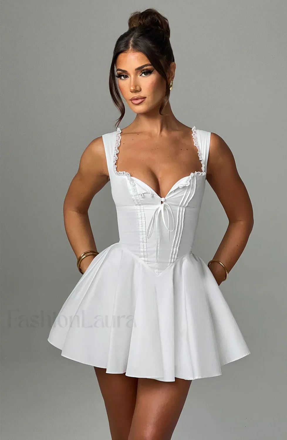Antonella Mini Graceful Dress - Ivory - Image 7