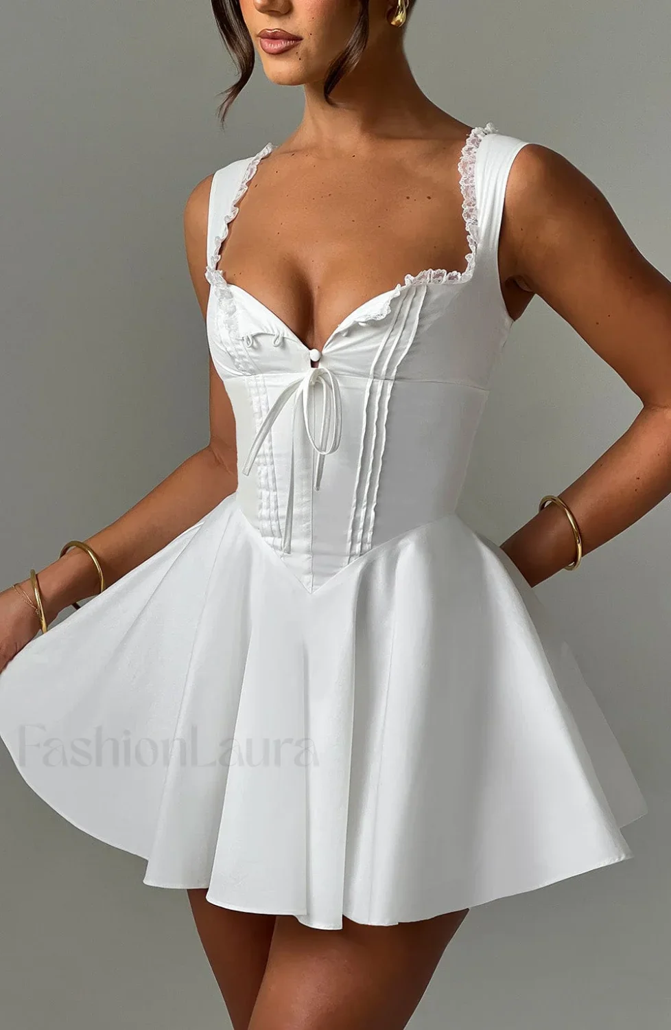 Antonella Mini Graceful Dress - Ivory - Image 9