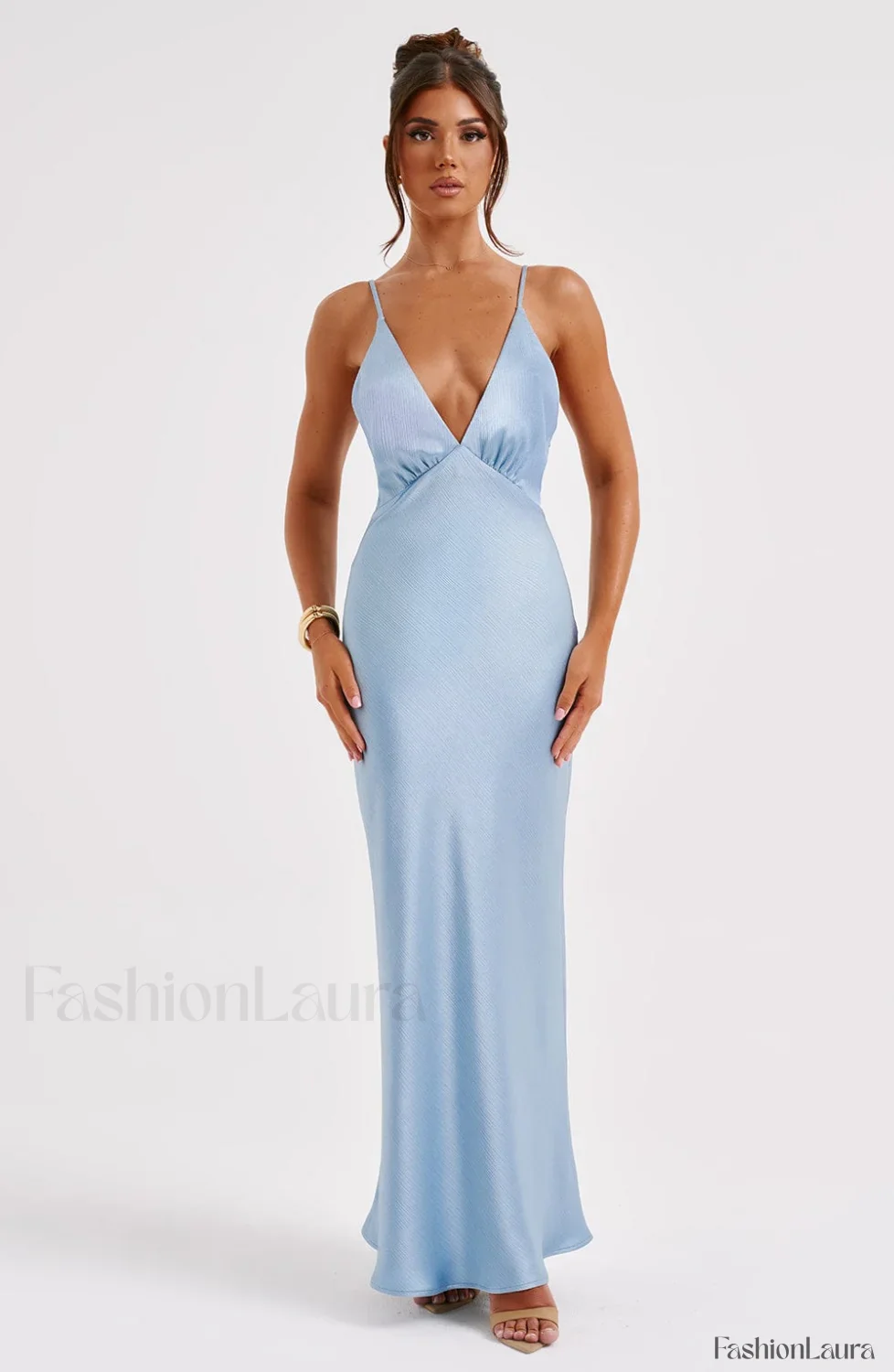 Anja Maxi Graceful Dress - Turquoise - Image 27