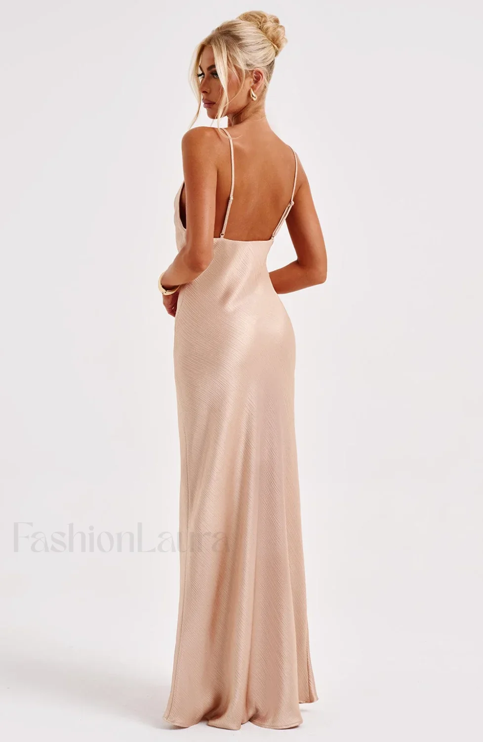 Anja Maxi Graceful Dress - Champagne - Image 17